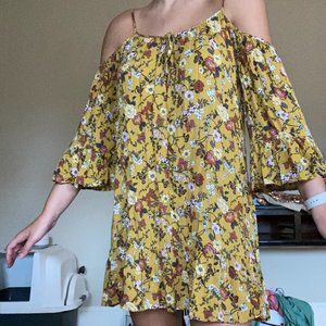 Yellow Short Floral Sundress